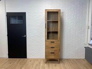 Loods XL Mangohouten kast Rien met lades en deur