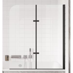 Badplaats Badwand Austin 100 x 140 cm - Zwart - Badscherm Draaibaar 5 mm dik - Veiligheidsglas en Antikalk