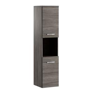 Badplaats Badkamerkast Montreal 30 x 30 x 131 cm - Grijs Eiken - Hangende Kolomkast met 2 Deuren