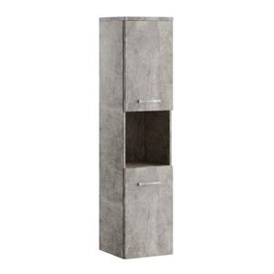 Badplaats Badkamerkast Montreal 30 x 30 x 131 cm - Beton Grijs - Hangende Kolomkast met 2 Deuren