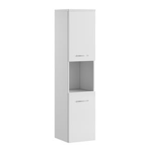 Badplaats Badkamerkast Montreal 30 x 30 x 131 cm - Wit Hoogglans - Hangende Kolomkast met 2 Deuren