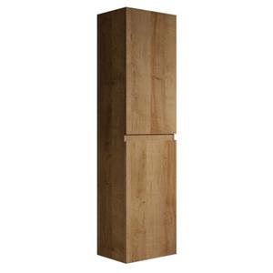 Badplaats Badkamerkast Angela 40 x 30 x 150 cm - Eiken - Hangende Kolomkast met 2 Deuren