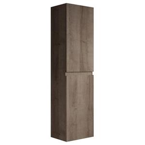 Badplaats Badkamerkast Angela 40 x 30 x 150 cm - Bruin Eiken - Hangende Kolomkast met 2 Deuren