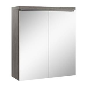 Badplaats Spiegelkast Toledo 60 x 20 x 60 cm - Grijs Eiken - Badkamerkast Badkamer