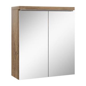 Badplaats Spiegelkast Toledo 60 x 20 x 60 cm - Bruin Eiken - Badkamerkast Badkamer