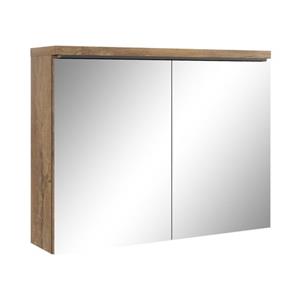 Badplaats Badkamerkast Paso 80 x 20 x 60 cm - Bruin Eiken - Spiegelkast Badkamer