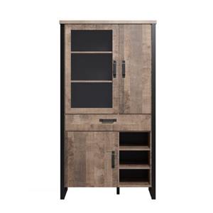 Home affaire Stauraumvitrine "Edingburgh", (1 St.), matte Echtholzoptik, BxHxT: ca. 106x195x45 cm, moderne Eiche NB