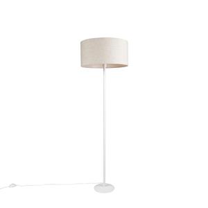 qazqa Moderne Stehlampe weiß mit pfefferfarbenem Schirm 50 cm - Simplo - Crème