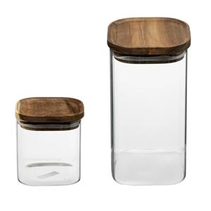 Secret de Gourmet Set van 8x keuken voorraadbussen/potten glas 0.6 en 1.3 Liter inhoud -