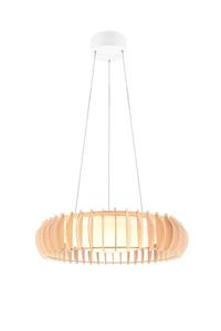Reality Leuchten LED-Hängelampe Monte, Ø 60 cm, holz hell, Holz, CCT