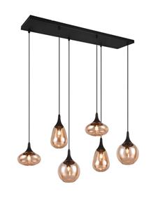 trioleuchten Balkenpendelleuchte lumina 6-flammig, Glas amberfarbig, Breite 93cm