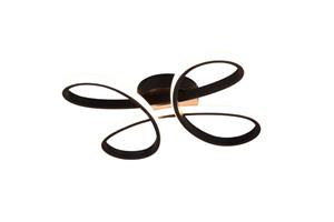 trioleuchten Dimmbare led Deckenleuchte fly geschwungen Schwarz, Breite 40cm