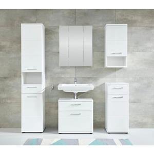 welltime Hoge kast Mora Witte badkamerkast met lade en 2 deuren - (B/D/H) 37/34/189 cm