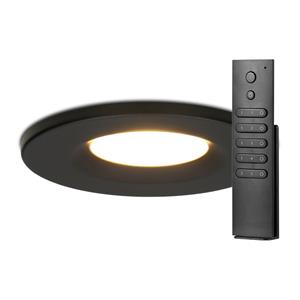 HOFTRONIC™ Set van 6 stuks dimbare LED inbouwspots zwart Venezia 6 Watt 2700K IP65 incl. afstandsbediening