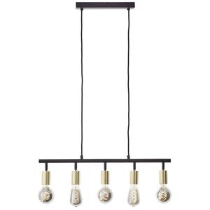 Brilliant Tiffany 99684/78 Pendelleuchte E27 28W Schwarz (matt), Messing
