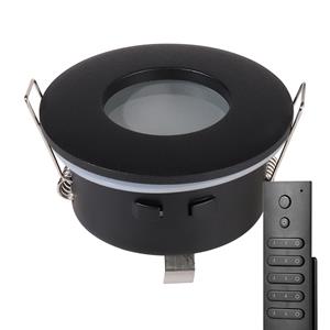 HOFTRONIC™ Set van 10 stuks dimbare LED inbouwspots Porto met 5 Watt spot IP44 Zwart incl. afstandsbediening