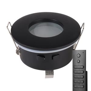 HOFTRONIC™ Set van 12 stuks dimbare LED inbouwspots Porto met 5 Watt spot IP44 Zwart incl. afstandsbediening