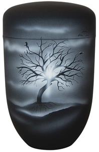 Urnwebshop Zwartwitte Schaduw Design Urn Kale Boom (4 liter)