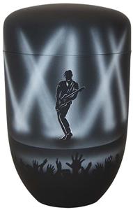Urnwebshop Zwartwitte Schaduw Design Urn Gitarist (4 liter)
