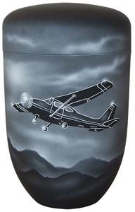 Urnwebshop Zwartwitte Schaduw Design Urn Sportvliegtuig (4 liter)