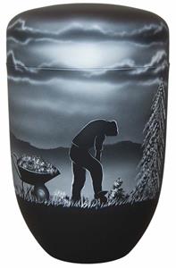 Urnwebshop Zwartwitte Schaduw Design Urn Boer of Tuinder (4 liter)