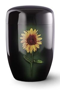 Urnwebshop Zwarte Design Urn Zonnebloem (4 liter)