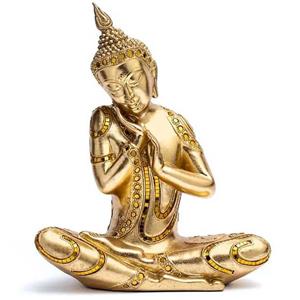 Urnwebshop Traditioneel Gouden Thaise Boeddha Urn Lotuszit (1.3 liter)