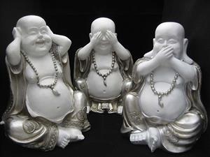 Urnwebshop Chinese Horen, Zien, Zwijgen Boeddha Urn (3 x 1.5 liter)