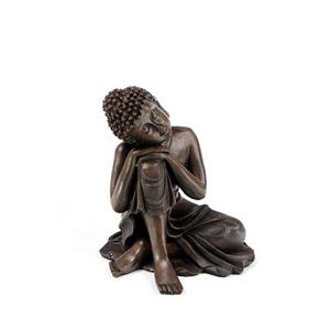 XS Urntje Slapende Indische Buddha Brons Links (0.05 liter)