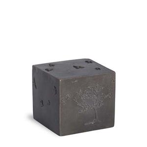 Urnwebshop Bronzen Mini Levensboom Kubus Urn met Vogels (0.05 liter)