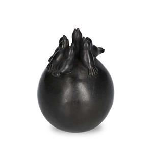 Urnwebshop Bronzen Mini Bol Urn met 6 Vogeltjes (0.1 liter)