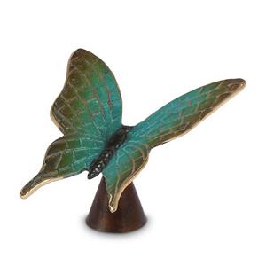 Urnwebshop Bronzen Mini Urn Groene Vlinder, 10.5 cm (0.01 liter)