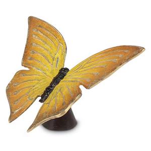 Urnwebshop Bronzen Mini Urn Gele Vlinder, 13 cm (0.01 liter)