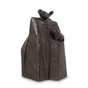 Urnwebshop Bronzen Miniurn Rots met Vogeltjes (0.015 liter)