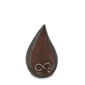 Urnwebshop Mini Bronzen Traan Asbeeldje Gouden Infinity en Vlinders (0.1 liter)