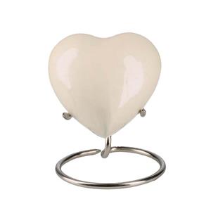 Urnwebshop Elegance Harturn Gemarmerd Wit, inclusief Standaard (0.1 liter)