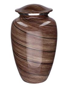 Urnwebshop Grote Elegance Urn Houtnerf Schuine Strepen (3.5 liter)