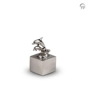 Urnwebshop Asbeeldje Ultieme Vrijheid, Twee Dolfijnen, Zilver (0.03 liter)