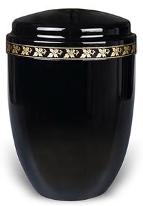 Urnwebshop Design Urn met messing sierrand bladmotief (4 liter)