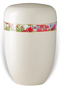 Urnwebshop Design Urn met Decoratieband Klaproos (4 liter)