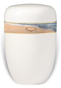 Urnwebshop Design Urn met Decoratieband Strandliefde (4 liter)