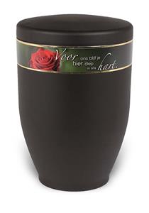Urnwebshop Design Urn met Tekstband Roos (3.6 liter)