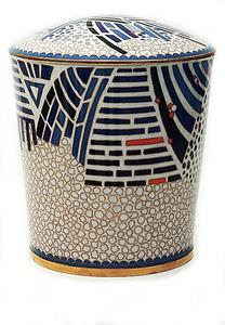 Urnwebshop Grote Exclusieve Cloisonne Urn Modern Art (4 liter)