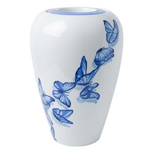 Urnwebshop Kleine Vaas Urn Delfts Blauw Fladderende Vlinders (1 liter)