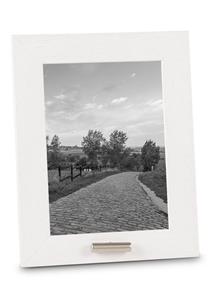 Urnwebshop Witte Fotolijst met RVS Mini Asbuisje (0.005 liter)