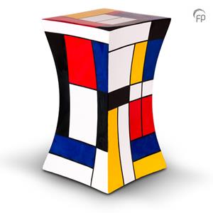 Urnwebshop Grote Diabolo Glasfiber Urn Mondriaan (3.8 liter)