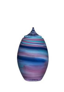 Urnwebshop Middelgrote Glazen Urn Ymir Purpervuur (2 liter)