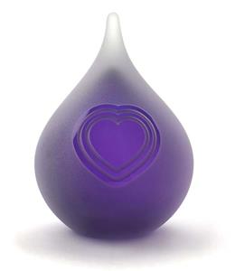 Urnwebshop Kleine Bubble Traan Urn Kloppend Hart Frosted Purple (0.12 liter)