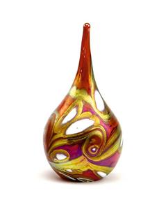 Urnwebshop Kristalglazen Mini Traan Urn Elan Red (0.06 liter)