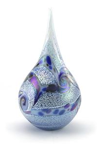 Urnwebshop Grote Kristalglazen Traan Urn Elan Oceanblue (1.6 liter)